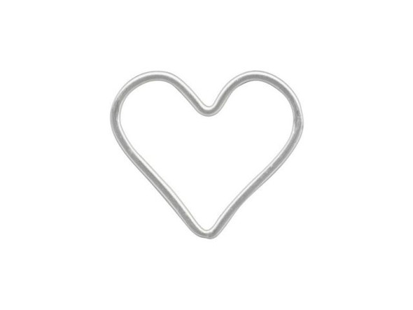 Sterling Silver Jewelry Link, Heart, 15mm (Each)