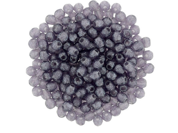 Fire-Polish 2mm : Flash Pearl - Tanzanite (50pcs)