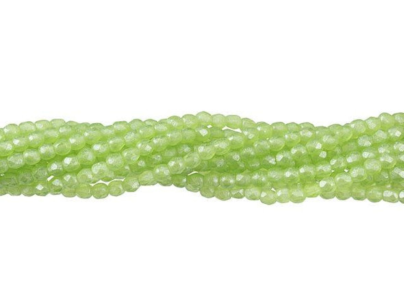 Fire-Polish 2mm : Flash Pearl - Olivine (50pcs)