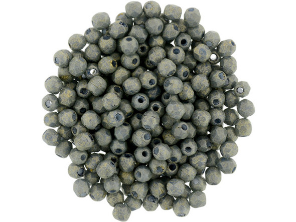 Fire-Polish 2mm : Pacifica - Poppy Seed (50pcs)