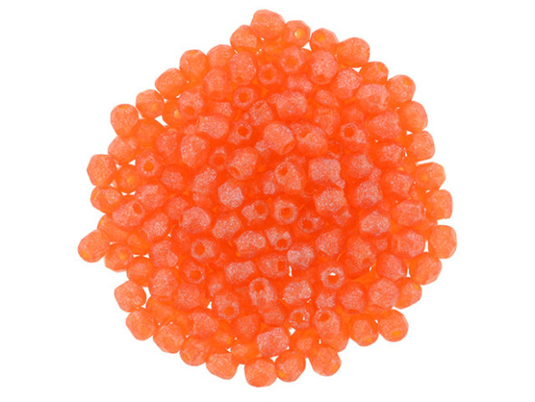 Add a pop of fiery energy to your DIY jewelry creations with these Czech Glass 2mm Hyacinth Flash Pearl Fire-Polish Bead Strands by Starman. The vibrant red-orange hue, combined with a mesmerizing shimmer, will ignite your imagination and bring your designs to life. Each bead is delicately crafted with diamond-shaped facets, adding texture and depth to your creations. Whether you're looking to accentuate your bead embroidery or create eye-catching spacers, these tiny beads are perfect for adding bursts of color. Unleash your creativity and immerse yourself in a world of endless possibilities with these mesmerizing fire-polish beads.