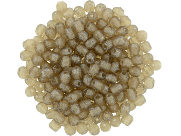 Fire-Polish 2mm : Flash Pearl - Smoky Topaz (50pcs)