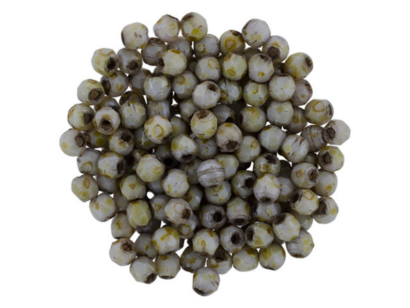 Add a touch of earthy elegance to your handmade jewelry designs with the Czech Fire-Polish Bead in 2mm Opaque Ultra Green Luster by Starman. These tiny glass beads are a stunning combination of soft green and gray tones, with hints of mottled brown, creating a captivating visual appeal. Their round shape and diamond-shaped facets add texture and dimension to your creations, making them truly eye-catching. Whether used as accents in bead embroidery or as stylish spacers, these beads are sure to elevate your projects to new heights. Each strand includes approximately 50 beads, and please note that since this item is handmade, appearances may vary. Discover the beauty of these Czech Fire-Polish Beads and let your imagination soar!