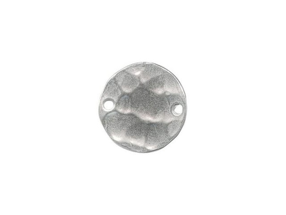 Sterling Silver 11mm Jewelry Connector, Hammered Disk, 2 Hole (Each)