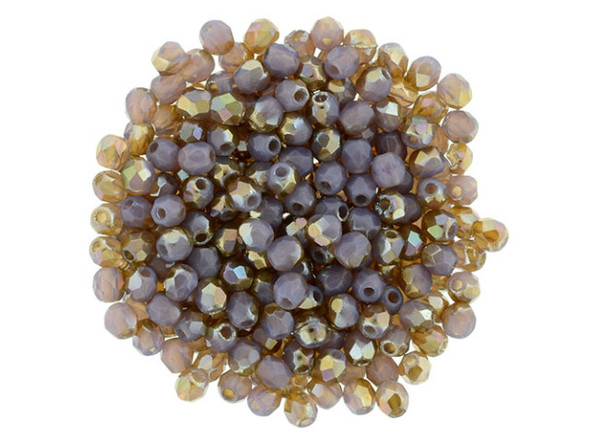 Fire-Polish 2mm : Milky Amethyst - Celsian (50pcs)