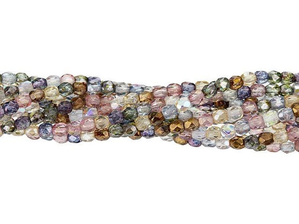 Get ready to ignite your creativity with the Czech Glass 3mm Luster Mix Fire-Polish Bead Strand by Starman. This exquisite collection of sparkling clear, blue, brown, and purple beads will set your jewelry designs ablaze. Crafted from high-quality Czech glass, these 3mm round beads are faceted for maximum brilliance. Whether you're making a statement bracelet, a dazzling necklace, or a pair of chandelier earrings, these versatile beads will add a touch of sparkling color to your creations. Unleash the fire within and let your imagination soar with this stunning bead strand.