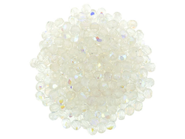 Get ready for a touch of magic with the Czech Fire-Polish Bead 2mm Crystal AB by Starman. These enchanting beads will bring a new level of sparkle to your DIY jewelry creations. With their petite size and diamond-shaped facets, they add a mesmerizing texture and dimension to any design. Whether you're creating bead embroidery or need dazzling spacers, these beads are perfect. Their clear color with a gleaming iridescent finish will leave you spellbound. Don't miss out on the shimmering beauty of these handmade Czech glass beads.