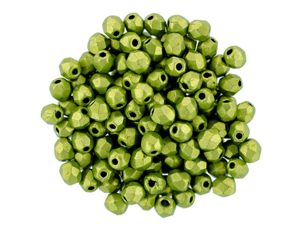 Fire-Polish 3mm : ColorTrends: Saturated Metallic Lime Punch (50pcs)