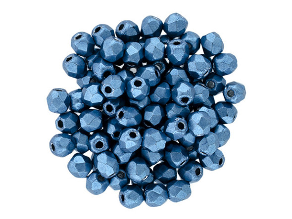 Fire-Polish 3mm : ColorTrends: Saturated Metallic Little Boy Blue (50pcs)