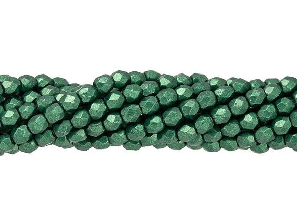 Fire-Polish 3mm : ColorTrends: Saturated Metallic Martini Olive (50pcs)