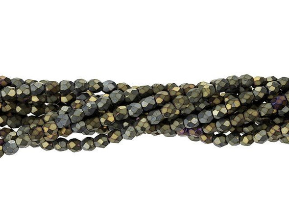 Bring a touch of brilliance and shimmer to your handmade jewelry creations with these Czech Glass 3mm Matte - Iris - Brown Fire-Polish Beads by Starman. The mesmerizing matte metallic olive green hue of these round beads will instantly captivate you. Crafted from high-quality Czech glass, their tiny 3mm size makes them an incredibly versatile component. Whether you're designing a multi-stranded bracelet, a stunning necklace, or a pair of elegant chandelier earrings, these fire-polish beads will add a sparkling touch of color to your creations. Let your imagination run wild and unleash your creativity with these dazzling beads from Starman.