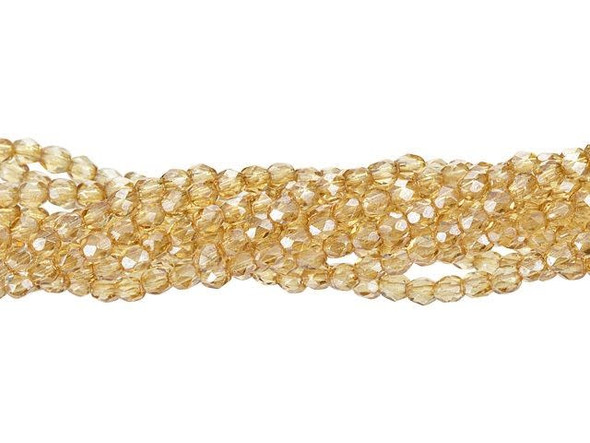 Fire-Polish 3mm : Luster - Transparent Champagne (50pcs)