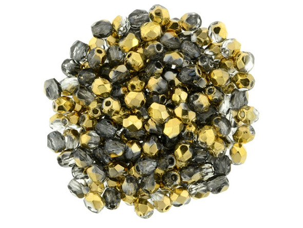 Add a touch of sparkling color to your handmade jewelry creations with these exquisite Czech Glass 3mm Half Gold Fire-Polish Beads by Starman. The smoky transparent color beautifully intertwines with the shimmering metallic gold, creating a mesmerizing combination. These round beads are meticulously faceted for maximum brilliance, making them the perfect choice for adding a touch of elegance to your designs. Whether you're creating a stunning multi-stranded bracelet, a statement necklace, or a pair of chandelier earrings, these versatile beads will elevate your creations to a whole new level of beauty. Embrace your creative spirit and craft with these enchanting Czech Glass beads by Starman.