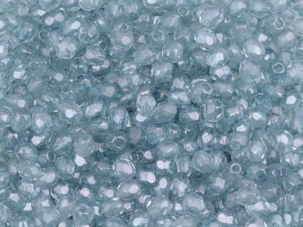 Fire-Polish 3mm : Luster - Transparent Blue (50pcs)