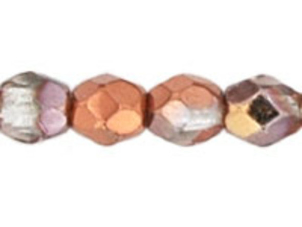 Add a touch of warmth and sophistication to your handmade jewelry with these stunning Czech Fire-Polish Beads. Measuring 3mm in size, each bead is half-coated with a captivating metallic copper finish, creating a truly unique appearance. Whether you use them as spacers between other beads or incorporate them as focal pieces in your designs, these beads are sure to add a touch of elegance and beauty. Crafted from high-quality Czech glass by the renowned brand Starman, these beads come in a convenient 50-piece strand. Each strand is a treasure trove of possibilities, allowing you to create jewelry that truly stands out. Please note that due to their handmade nature, appearances may vary, ensuring that your creations are as one-of-a-kind as you are. Let your imagination run wild and start designing your next masterpiece with these exquisite Czech Fire-Polish Beads today!