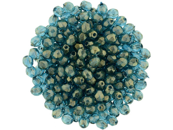 Fire-Polish 3mm : Halo - Azurite (50pcs)