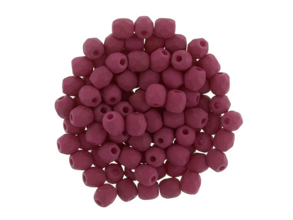 Fire-Polish 3mm : Saturated Fuchsia (50pcs)