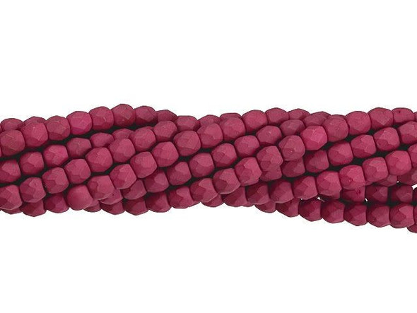 Fire-Polish 3mm : Saturated Fuchsia (50pcs)