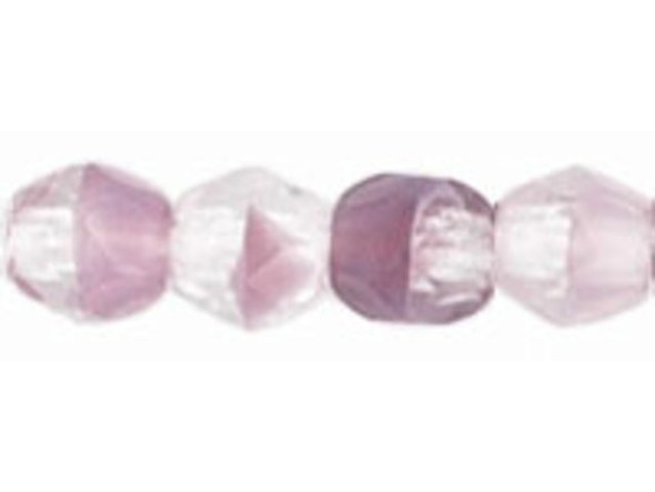 Fire-Polish 3mm : Amethyst/Crystal (50pcs)