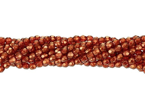 Add a touch of fiery brilliance to your jewelry designs with the Czech Glass 3mm Halo - Cardinal Fire-Polish Bead Strand by Starman. These stunning round beads feature a rich red color with a halo of frosted golden shimmer, creating a mesmerizing visual effect. Faceted for extra brilliance, these beads will bring your handmade creations to life with their sparkling color. Whether you're creating a multi-stranded bracelet, a statement necklace, or a pair of chandelier earrings, these versatile beads are the perfect choice. Elevate your DIY jewelry and craft projects with the unmatched quality and beauty of Czech glass.