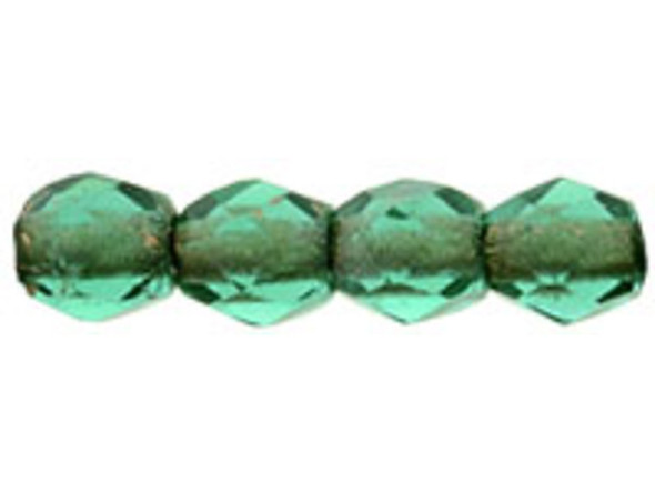 Fire-Polish 3mm : Emerald - Copper-Lined (50pcs)