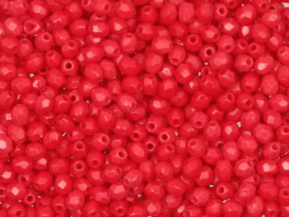 Fire-Polish 3mm : Opaque Red (50pcs)