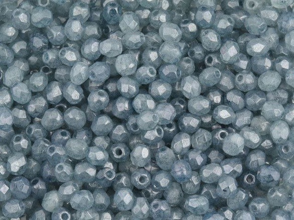 Fire-Polish 3mm : Luster - Stone Blue (50pcs)