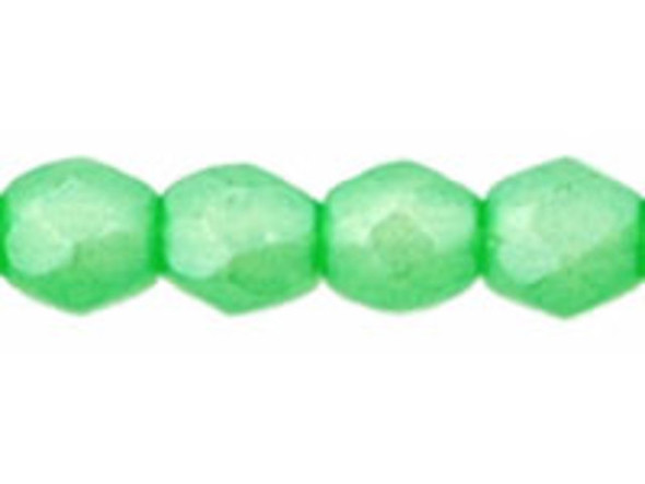 Fire-Polish 3mm : Luster - Coated Satin Green (50pcs)