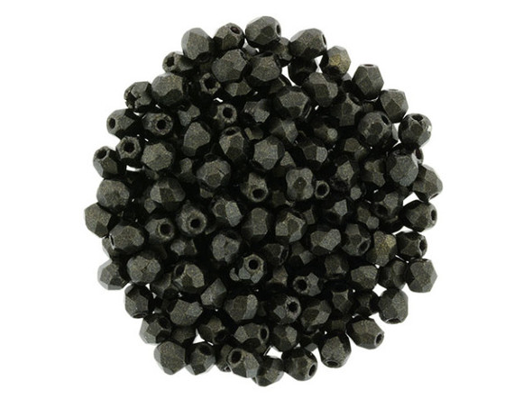 Add a touch of sparkling color and shining style to your handmade jewelry creations with these Czech Glass 3mm Metallic Suede - Dark Green Fire-Polish Bead Strands by Starman. These round beads are faceted for extra brilliance, allowing them to catch the light and create a stunning visual impact. Whether you're crafting a multi-stranded bracelet or necklace or designing a pair of elegant chandelier earrings, these versatile beads will elevate your jewelry designs to new heights. Made from high-quality Czech glass, these beads are the perfect choice for adding a touch of glamour to your DIY creations.