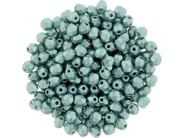 Get ready to add a dazzling touch to your handmade jewelry creations with these Czech Fire-Polish Beads! These exquisite beads are the perfect size at just 3mm, allowing for endless design possibilities. Whether you want to create a stunning multi-stranded bracelet, a statement necklace, or even a pair of glamorous chandelier earrings, these faceted beads will bring brilliance and sparkle to your designs. Their tropical seafoam color with a mesmerizing metallic shine will transport you to an island paradise, adding an irresistible allure to your jewelry. With approximately 50 beads per strand, you'll have more than enough to bring your creative visions to life. Explore the endless possibilities and unleash your inner artist with these fabulous Czech Fire-Polish Beads by Starman.