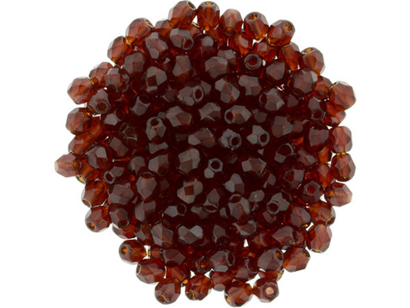 Add a touch of glamour to your handmade jewelry designs with these breathtaking Czech Fire-Polish Beads in a radiant ruby-red shade. Crafted from exquisite Czech glass, these 3mm beads feature faceted surfaces that catch the light from every angle, creating a dazzling effect. Imagine the vibrant beauty of these beads combined with the luxurious elegance of jet black PRESTIGE Crystal beads. Each strand includes approximately 50 beads, allowing you to unleash your creativity and bring your unique vision to life. Please note that since these beads are handmade, there may be slight variations in appearance, adding to their charm and individuality. Transform your jewelry creations into breathtaking works of art with these mesmerizing beads from Starman.