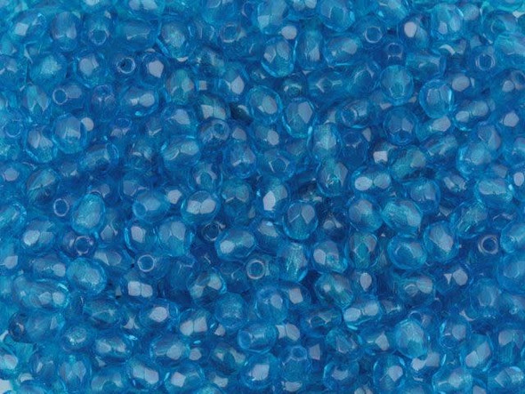 Transform your jewelry creations into breathtaking pieces with the Czech Fire-Polish Bead 3mm Capri Blue by Starman. Dive into the depths of the sea with the vibrant blue hue of these beads, reminiscent of a tropical paradise. Imagine the gentle lapping of crystal-clear waves against the shore as you adorn your designs with these dainty beads. Their small facets catch the light, creating a mesmerizing sparkle that will enchant anyone who beholds your handcrafted jewelry. Whether you're creating an ocean-inspired masterpiece or adding a pop of color to your designs, these Czech glass beads are sure to make a splash. Elevate your craftsmanship and let your creativity soar with this exquisite strand of approximately 50 beads. Please note that as these items are handmade, each bead may vary in appearance, adding an authentic touch to your unique creations.