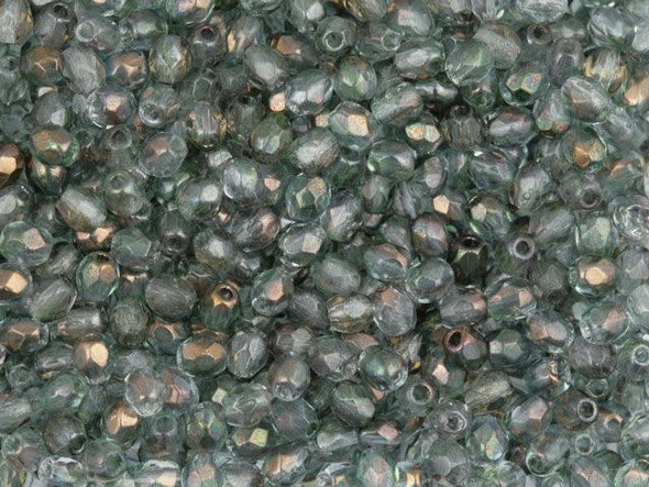 Fire-Polish 3mm : Luster - Green/Crystal (50pcs)