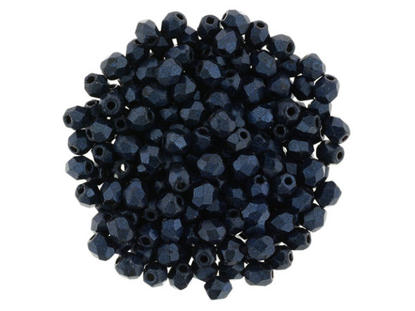 Experience the mesmerizing beauty of these Czech Glass 3mm Metallic Suede - Dark Blue Fire-Polish Beads by Starman. Let your creativity flow as you incorporate these stunning beads into your handmade jewelry and craft projects. Delicate and versatile, these round beads will add a touch of sparkling color to any design, whether it's a multi-stranded bracelet, a statement necklace, or a pair of exquisite chandelier earrings. The faceted surface of these beads ensures extra brilliance, captivating anyone who sets their eyes on your creations. Unleash your inner artist and embark on a journey of self-expression with these radiant beads.