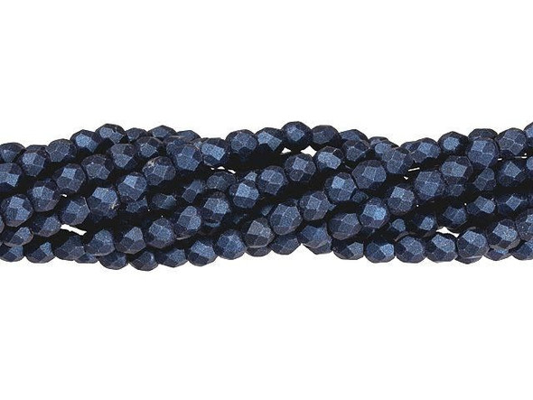 Fire-Polish 3mm : Metallic Suede - Dk Blue (50pcs)