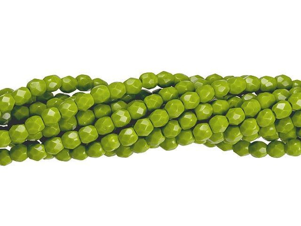 Fire-Polish 3mm : Opaque Olive (50pcs)