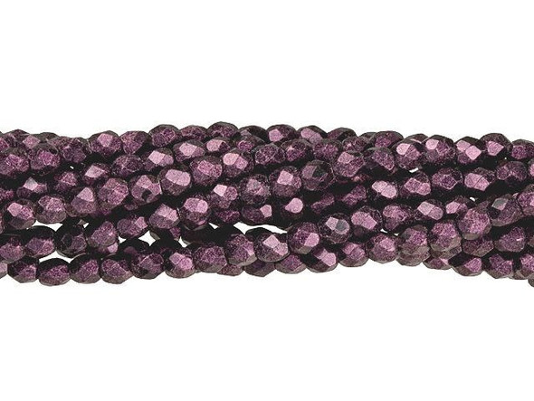 Dive into the world of dazzling creativity with our Czech Glass 3mm Metallic Suede - Pink Fire-Polish Bead Strand by Starman. These exquisite round beads are a petite 3mm in size, allowing for endless design possibilities. Let your imagination run wild as you create stunning multi-stranded bracelets, necklaces, or breathtaking chandelier earrings. The faceted surface of these fire-polished beads adds an irresistible brilliance, infusing your jewelry designs with a touch of sparkling color. Unleash your inner artist and bring your jewelry creations to life with these captivating beads.