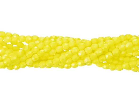 Get ready to add a burst of sunshine to your jewelry creations with these Czech Glass 3mm Matte - Luster Iris - Custard Fire-Polish Beads by Starman. Picture the mesmerizing sight of opaque yellow beads, glistening with a subtle shimmer. These tiny round gems, measuring just 3mm, are the perfect versatile element for crafting a dazzling multi-stranded bracelet, a stunning necklace, or a pair of captivating chandelier earrings. The faceted design ensures a brilliant sparkle, elevating the allure of your jewelry designs. With approximately 50 beads in each strand, let your creativity run wild and infuse your handmade pieces with a touch of radiant color. Harness the power of these mesmerizing beads and watch as your jewelry designs come to life. Craft with confidence and know that each bead is made from high-quality Czech glass, ensuring unrivaled elegance in every creation. Glam up your jewelry line with these enchanting beads and prepare to captivate your customers with handcrafted masterpieces they won't be able to resist.