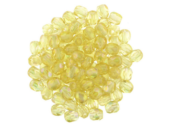 Add a hint of captivating sparkle to your handmade jewelry designs with these Czech Glass 3mm Luster Iris - Lt Topaz Fire-Polish Bead Strands by Starman. Like rays of golden sunshine, these buttery yellow beads shimmer with an enchanting iridescence that will instantly elevate your creations. With their versatile 3mm size, these round beads can be used to craft anything from a stunning multi-stranded bracelet to a pair of enchanting chandelier earrings. The faceted design adds an extra touch of brilliance, ensuring that your jewelry pieces will dazzle and delight. Let your creativity shine with these mesmerizing beads and infuse your designs with a touch of sparkling color. Brand-Starman. Material: Czech glass. Shape: Round. Explore more at [Reference web page].