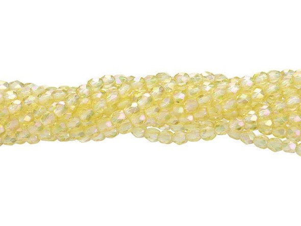 Add a hint of captivating sparkle to your handmade jewelry designs with these Czech Glass 3mm Luster Iris - Lt Topaz Fire-Polish Bead Strands by Starman. Like rays of golden sunshine, these buttery yellow beads shimmer with an enchanting iridescence that will instantly elevate your creations. With their versatile 3mm size, these round beads can be used to craft anything from a stunning multi-stranded bracelet to a pair of enchanting chandelier earrings. The faceted design adds an extra touch of brilliance, ensuring that your jewelry pieces will dazzle and delight. Let your creativity shine with these mesmerizing beads and infuse your designs with a touch of sparkling color. Brand-Starman. Material: Czech glass. Shape: Round. Explore more at [Reference web page].