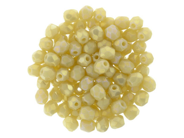 Indulge in the ethereal beauty of these Czech Glass 3mm Luster Iris beads in Antique Beige. Like a dreamy sunset on a creamy beach, these fire-polished beads emanate a soft, iridescent sparkle that enchants the senses. Their petite size makes them versatile, perfect for creating intricate multi-stranded bracelets, elegant necklaces, or exquisite chandelier earrings. Each faceted bead is designed to dazzle and add a touch of divine color to your jewelry creations. Unleash your creativity and immerse yourself in the enchanting world of handmade jewelry with these captivating beads by Starman.