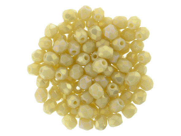 Fire-Polish 3mm : Luster Iris - Antique Beige (50pcs)