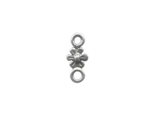 Sterling Silver Square Connector with Spiral Heart - 2 Loops (Each)