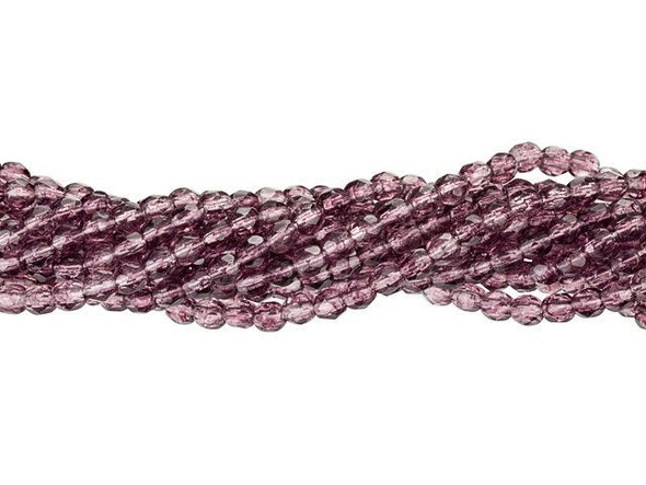 Dive into a world of luxurious purple hues with our Czech Glass 3mm Hurricane Glass - Brazilian Amethyst Fire-Polish Bead Strand by Starman. These mesmerizing round beads are crafted from high-quality Czech glass, with a tiny 3mm size that adds versatility to your jewelry creations. Imagine the cascading brilliance of a multi-stranded bracelet or the delicate sway of chandelier earrings adorned with these faceted beauties. Let your imagination run wild as you infuse your designs with the sparkling color and captivating charm of these fire-polished beads. With approximately 50 beads per strand, you'll have plenty to bring your vision to life. Embrace the essence of elegance and enchantment with the Brand-Starman collection.