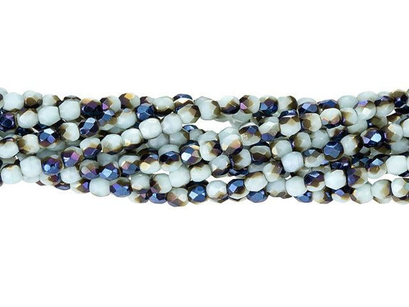 Fire-Polish 3mm : Blue Iris - Opaque Pale Turquoise (50pcs)