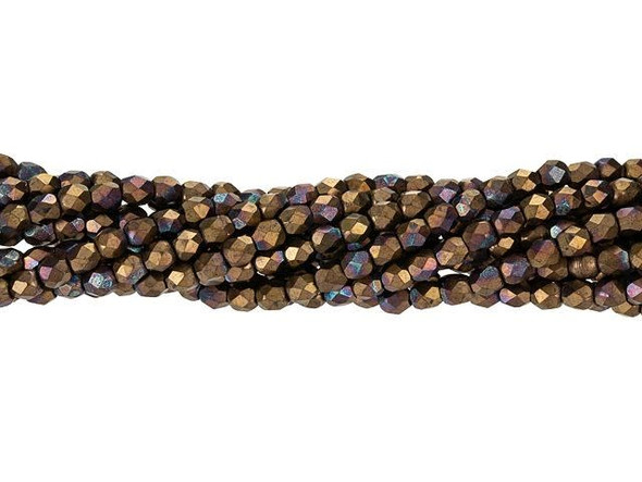 Add a touch of sparkling color to your jewelry designs with these mesmerizing Czech Glass 3mm Jet - Matte Bronze Vega Fire-Polish Beads by Starman. The matte metallic brown color combined with subtle iridescent hints creates a stunning, versatile component that will take your handmade creations to the next level. Faceted for extra brilliance, these round beads are perfect for crafting multi-stranded bracelets, necklaces, or elegant chandelier earrings. Elevate your jewelry game with these beads that are sure to capture attention and make your designs shine.