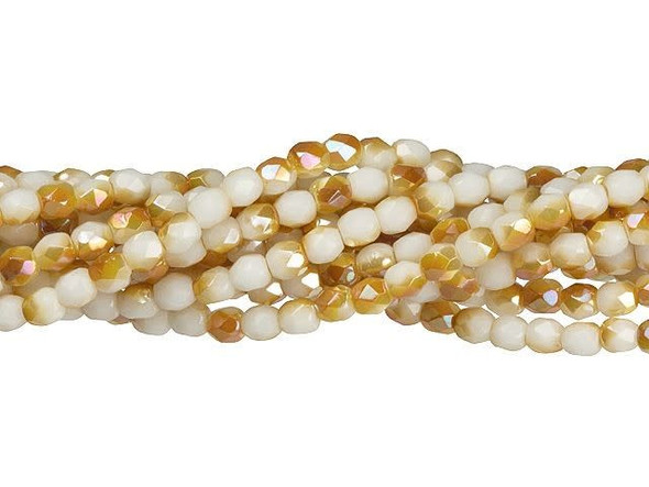 Fire-Polish 3mm : Milky Jonquil - Celsian (50pcs)