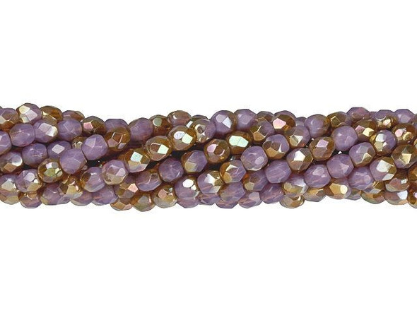 Add a dazzling touch of brilliance and color to your handmade jewelry designs with these exquisite Czech Glass 3mm Milky Amethyst - Celsian Fire-Polish Bead Strands by Starman. These mesmerizing round beads are crafted from high-quality Czech glass with a faceted finish, ensuring extra sparkle and brilliance. With their versatile 3mm size, these beads are perfect for creating stunning multi-stranded bracelets, necklaces, or enchanting chandelier earrings. Let your imagination run wild and unleash your creativity with these captivating beads that are guaranteed to make your jewelry designs truly shine.
