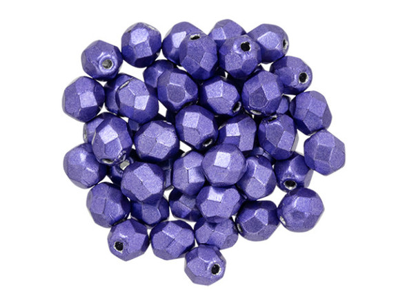 Add a touch of vibrant elegance to your handmade jewelry creations with these Czech Fire-Polish Beads in ColorTrends Saturated Metallic Ultra Violet. Crafted with the utmost care and precision by Starman, these 4mm round beads are adorned with diamond-shaped facets that catch and reflect light, adding a dazzling sparkle to any design. Whether you're creating a stunning bracelet with multiple strands or adding a pop of color to your favorite pair of earrings, these versatile beads are sure to elevate your jewelry game. Let your imagination run wild and create mesmerizing bead embroidery designs or use them as enchanting spacers between larger beads. With approximately 50 beads per strand, there's no limit to the beauty you can unleash. So, don't wait - indulge your creative spirit and bring your jewelry visions to life with these exquisite Czech Fire-Polish Beads.