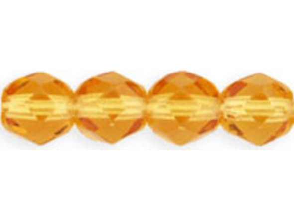 Fire-Polish 4mm : Med Topaz (50pcs)